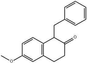 1-Benzyl-6-methoxy-3,4-dihydro-1H-naphthalen-2-one Struktur