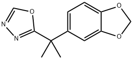 2-[1-(1,3-苯并间二氧杂环戊烯-5-基)-1-甲基乙基]-1,3,4-恶二唑, 251958-52-8, 结构式