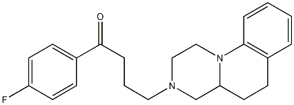 4-[[2,3,4,4a,5,6-ヘキサヒドロ-1H-ピラジノ[1,2-a]キノリン]-3-イル]-1-(4-フルオロフェニル)-1-ブタノン 化学構造式