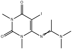 N,N-Dimethyl-N'-(1,2,3,6-tetrahydro-5-iodo-1,3-dimethyl-2,6-dioxo-4-pyrimidinyl) ethanimidamide,262359-45-5,结构式