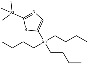 5-(Tributylstannyl)-2-(trimethylsilyl)thiazole 化学構造式