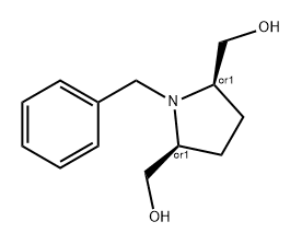 (CIS-1-ベンジルピロリジン-2,5-ジイル)ジメタノール 化学構造式