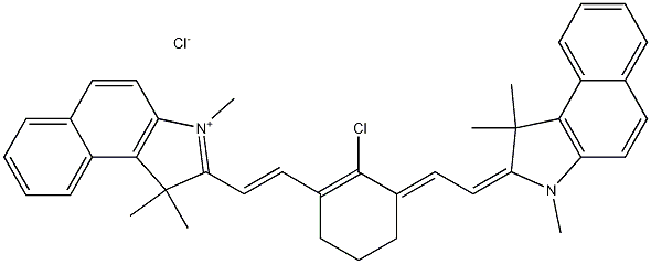 2-[2-[2-Chloro-3-[2-(1,3-dihydro-1,1,3-trimethyl-2H-benz[e]indol-2-ylidene)ethylidene]-1-cyclohexen-1-yl]ethenyl]-1,1,3-trimethyl-1H-benz[e]indolium chloride Struktur