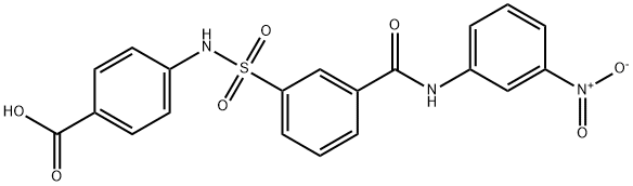 4-(3-(3-nitrophenylcarbamoyl) phenylsulfonamido) benzoic acid Structure