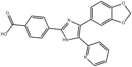 301836-35-1 4-(4-苯并[D] [1,3]二氧杂环戊烯-5-基)-5-(吡啶-2-基)-1H-咪唑-2-基)苯甲酸