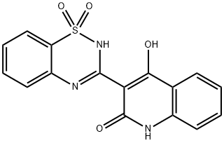 3-(1,1-Dioxido-2H-1,2,4-benzothiadiazin-3-yl)-4-hydroxy-2(1H)-quinolinone 结构式