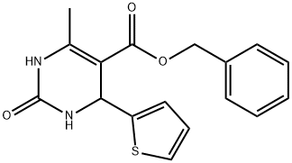 2-氧代-4-甲基-6-(2-噻吩)-3,6-二氢-1H-嘧啶-5-甲酸苄基酯, 312623-13-5, 结构式