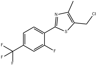 5-(氯甲基)-2-[2-氟-4-(三氟甲基)苯基]-4-甲基-1,3-噻唑, 317319-37-2, 结构式