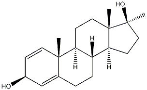 17-methyl-Androsta-1,4-diene-3b,17b-diol, 34347-66-5, 结构式