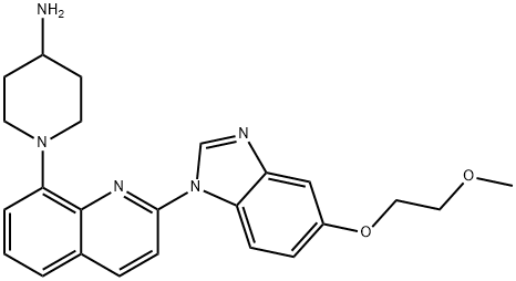 1-{2-[5-(2-Methoxy-ethoxy)-benzoimidazol-1-yl]-quinolin-8-yl}-piperidin-4-ylamine Struktur