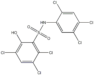 Benzenesulfonanilide, 2',3,4',5,5',6-hexachloro-2-hydroxy- Structure