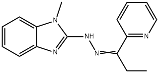 1-Propanone, 1-(2-pyridinyl)-, 2-(1-methyl-1H-benzimidazol-2-yl)hydrazone 化学構造式