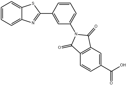 2-(3-(benzo[d]thiazol-2-yl)phenyl)-1,3-dioxoisoindoline-5-carboxylic acid Struktur