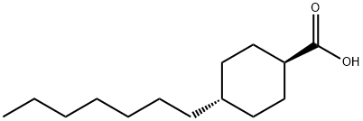 trans-4-ヘプチル-1-シクロヘキサンカルボン酸 化学構造式