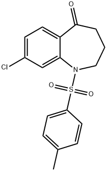 8-Chloro-1,2,3,4-tetrahydro-1-[(4-methylphenyl)sulfonyl]-5H-1-benzazepin-5-one 化学構造式