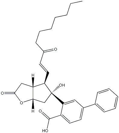 (3aR,4R,5R,6aS)-hexahydro-5-hydroxy-4-(3-oxo-1-decenyl)-2H-cyclopenta[b]furan-2-one 5-(4-Phenylbenzoate),39865-76-4,结构式