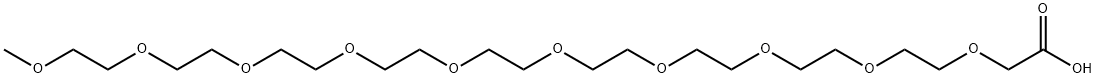 3,6,9,12,15,18,21,24,27,30-Decaoxahentriacontanoic acid 化学構造式