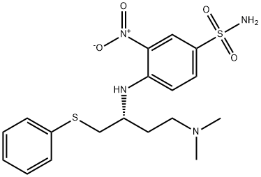 4-[[(R)-3-Dimethylamino-1-[(phenylsulfanyl)methyl]propyl]amino]-3-nitrobenzenesulfonamide 结构式