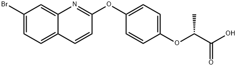(2R)-2-[4-[(7-溴喹啉-2-基)氧基]苯氧基]丙酸,445041-75-8,结构式