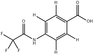 4-(Trifluoroacetylamino)benzoic Acid-d4 结构式