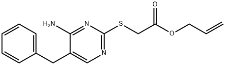 [[4-Amino-5-(phenylmethyl)-2-pyrimidinyl]thio]acetic acid allyl ester Struktur