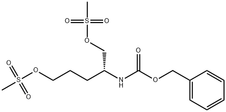 Carbamicacid,[(1R)-4-[(methylsulfonyl)oxy]-1-[[(methylsulfonyl)oxy]methyl]butyl]-,phenylmethylester(9CI) Structure