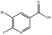 5-Bromo-6-iodo-3-pyridinecarboxylic acid Struktur