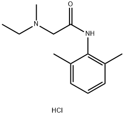 N-(2,6-Dimethylphenyl)-2-(ethylmethylamino)acetamide Hydrochloride_x000b_(Lidocaine Impurity E) 化学構造式
