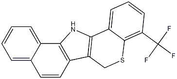 Benzo(G)(1)benzothiopyrano(4,3-B)indole, 6,13-dihydro-4-(trifluoromethyl)- 结构式