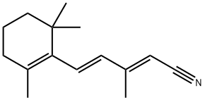 (2E,4E)-3-Methyl-5-(2,6,6-trimethyl-1-cyclohexen-1-yl)penta-2,4-dienenitrile, 5299-98-9, 结构式