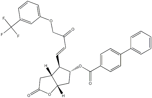 [1,1'-Biphenyl]-4-carboxylic acid (3aR,4R,5R,6aS)-hexahydro-2-oxo-4-[(1E)-3-oxo-4-[3-(trifluoromethyl)phenoxy]-1-buten-1-yl]-2H-cyclopenta[b]furan-5-yl ester Structure