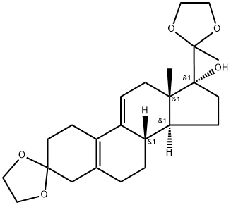 3,20-Bis(ethylenedioxy)-19-norpregna-5(10)9(11)dien-17-ol Struktur