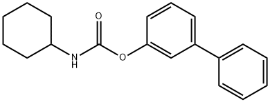 N-Cyclohexylcarbamic acid [1,1'-biphenyl]-3-yl ester 化学構造式
