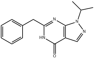 6-(benzyl)-1-isopropyl-2H-pyrazolo[3,4-d]pyrimidin-4-one 化学構造式