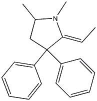 Pyrrolidine, 2-ethylidene-1,5-dimethyl-3,3-diphenyl- 化学構造式