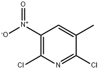 2,6-ジクロロ-3-メチル-5-ニトロピリジン 化学構造式