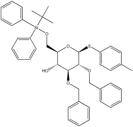 B-D-Glucopyranoside,4-methylphenyl6-O-[(1,1-dimethylethyl)diphenylsilyl]-2,3-bis-O-(phenylmethyl)-1-thio- Struktur
