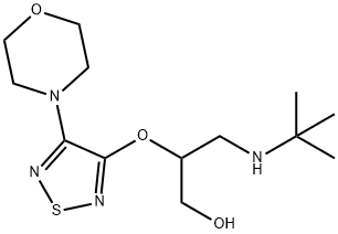2-(4-モルホリノ-1,2,5-チアジアゾール-3-イルオキシ)-3-(tert-ブチルアミノ)-1-プロパノール 化学構造式