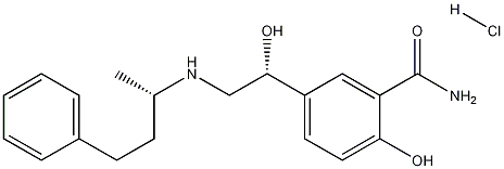 Benzamide, 2-hydroxy-5-(1-hydroxy-2-((1-methyl-3-phenylpropyl)amino)ethyl)-, monohydrochloride, (R,S)- Structure