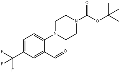 tert-Butyl 4-(2-formyl-4-(trifluoromethyl)phenyl)piperazine-1-carboxylate 结构式