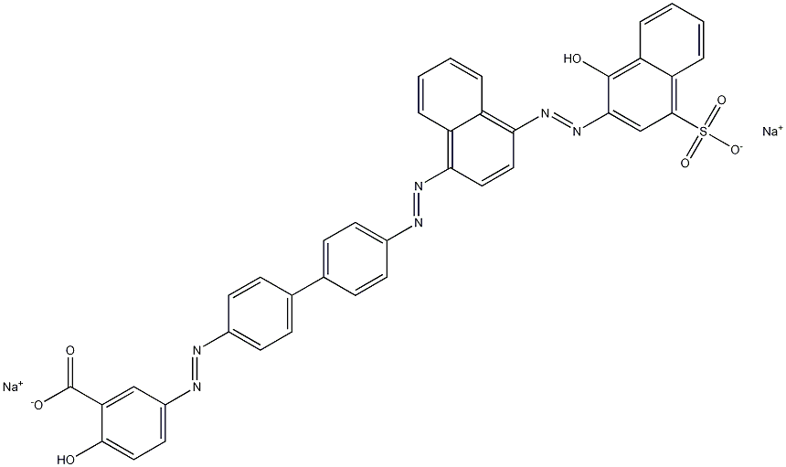 2-Hydroxy-5-[[4'-[[4-[(1-hydroxy-4-sulfo-2-naphtyl)azo]-1-naphtyl]azo]-1,1'-biphenyl-4-yl]azo]benzoic acid disodium salt,6449-81-6,结构式