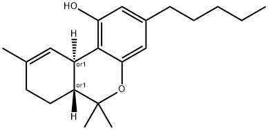 trans-6A,7,8,10A-Tetrahydro-6,6,9-trimethyl-3-pentyl-6H-dibenzo(B,D)pyran-1-ol Struktur