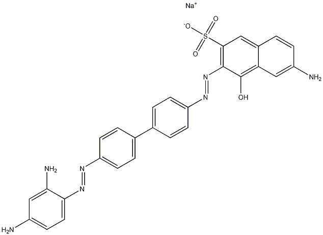 6-Amino-4-hydroxy-3-[[4'-[(2,4-diaminophenyl)azo]-1,1'-biphenyl-4-yl]azo]naphthalene-2-sulfonic acid sodium salt,6486-31-3,结构式