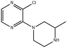 2-Chloro-3-(3-methylpiperazin-1-yl)pyrazine 化学構造式