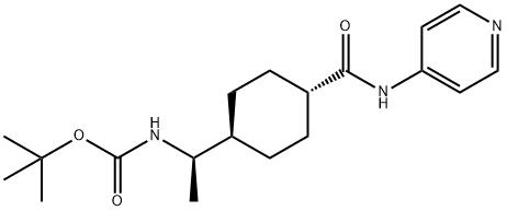 (1R)-TRANS-4-[N-BOC-1-アミノエチル]-N-4-ピリジニル-シクロヘキサンカルボキサミド 化学構造式