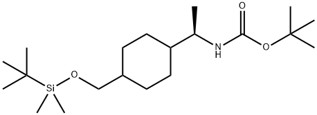 (R)-N-Boc-1-[4-(tert-butyldimethylsilyloxymethyl)cyclohexyl]ethan-1-amine 结构式