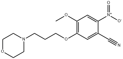 2-ニトロ-4-メトキシ-5-(3-モルホリノプロポキシ)ベンゾニトリル 化学構造式