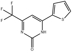 4-(2-チエニル)-6-(トリフルオロメチル)ピリミジン-2-オール 化学構造式