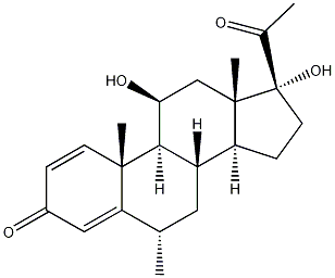 Pregna-1,4-diene-3,20-dione,11,17-dihydroxy-6-methyl-, (6a,11b)-
