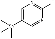 2-Fluoro-5-(trimethylstannyl)pyrimidine 化学構造式